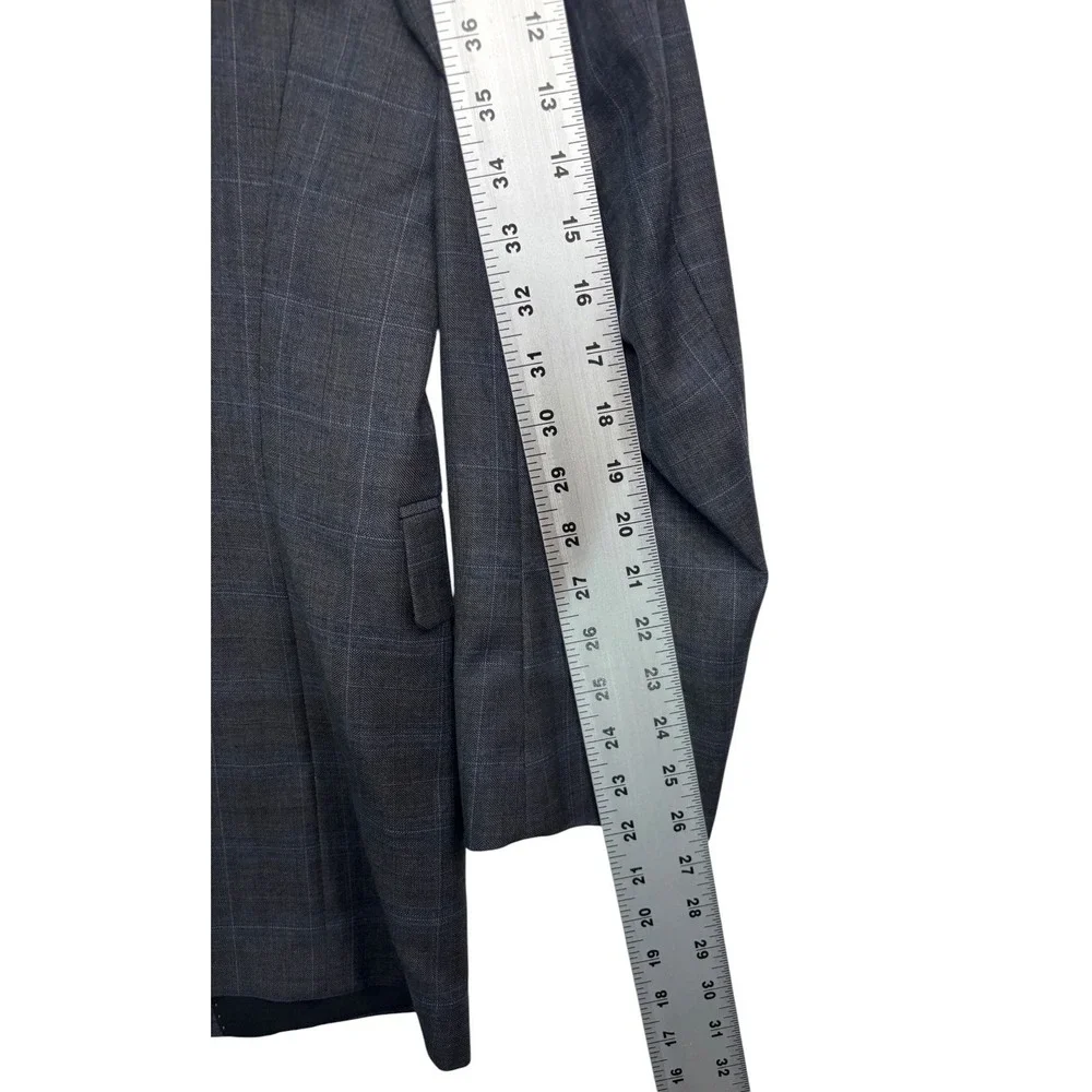 Hart Schaffner Marx 40L 34x30 Charcoal Windowpane 2pc Pant Suit USA Wool Chicago